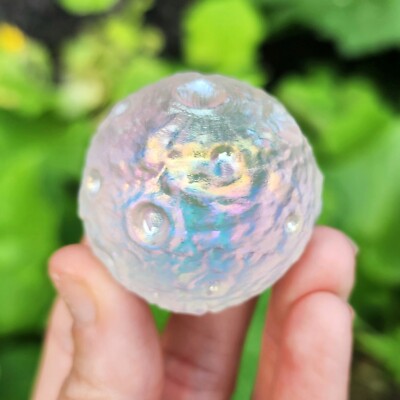 Angel Aura Quartz Moon Rainbow Crystal Home Decor Mineral Specimen Healing Gift