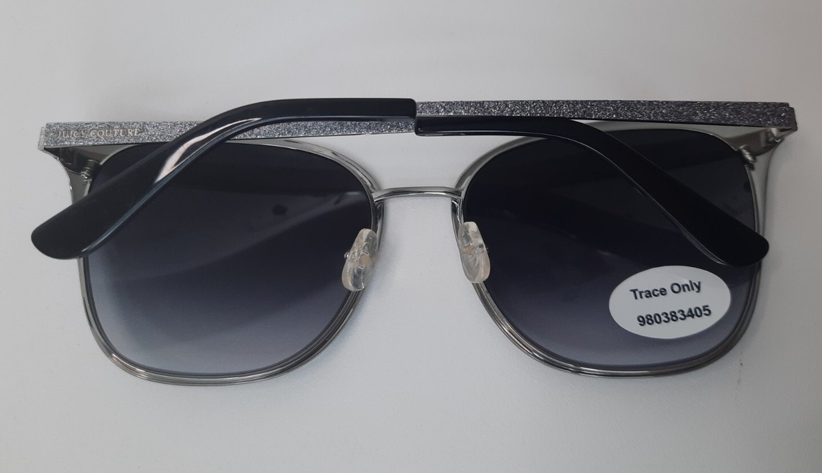 Juicy Couture Black and Silver Sunglasses Juicy Couture JU 601/S 807 49IC Black Round Sunglasses for  main image 3