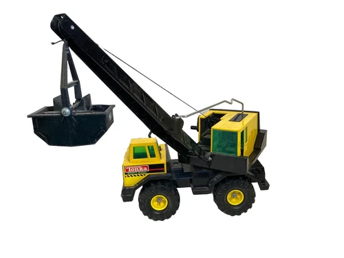 Vintage Tonka Mighty Diesel Crane Truck XMB-975 Tires Pressed Steel A6-36