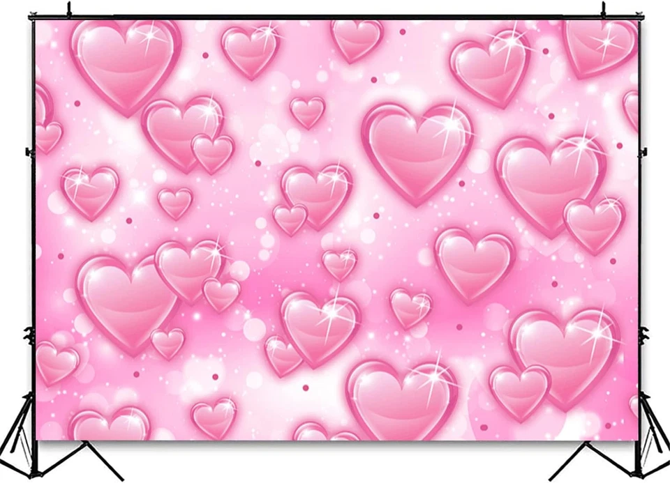 Decorações de festa coração rosa início dos anos 2000 Y2K, anos 90 cenários old school f - Imagem 3 de 4