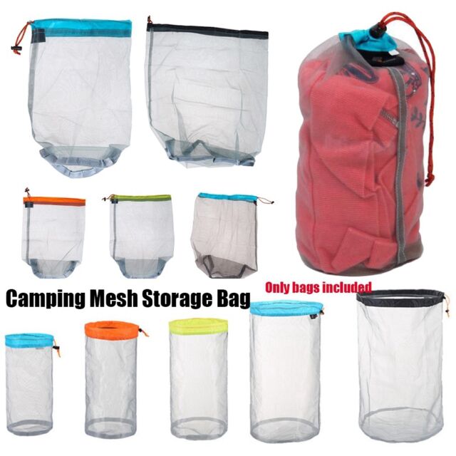 Laundry Outdoor Bag Mesh Stuff Sack Camping Sports Drawstring Storage Bag