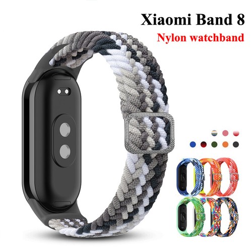 Nylon Braided Strap for Xiaomi Mi Band 8/8 NCF Elastic Loop Wrist Band Bracelet