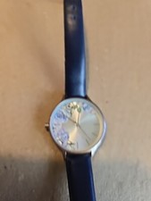 Womens Floral Pattern Quartz Watch 34mm Case Purple Straps