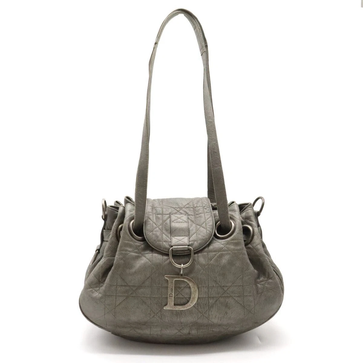 Christian Dior Christian Cannage sac à bandoulière fourre tout cuir authentique 202501M