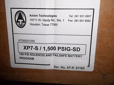 AXIOM TECHNOLOGIES XP7-S 1,500 PSIG-SD HIGH & LOW PRESSURE SHUTDOWN SYSTEM (T8)