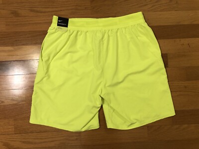New L Nike Air Tech Challenge Court Shorts Andre Agassi Neon Volt