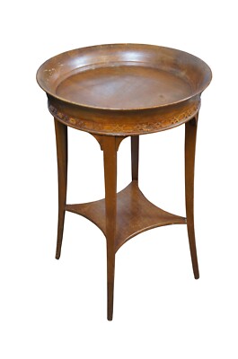 Mersman Regency Mahogany 2 Tier Round Pedestal Tea Table Plant Stand 27''