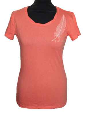 DAMEN T-SHIRT SHIRT KURZARM APRICOTE FEDER MUSTER QUIKSILVER XS VOR