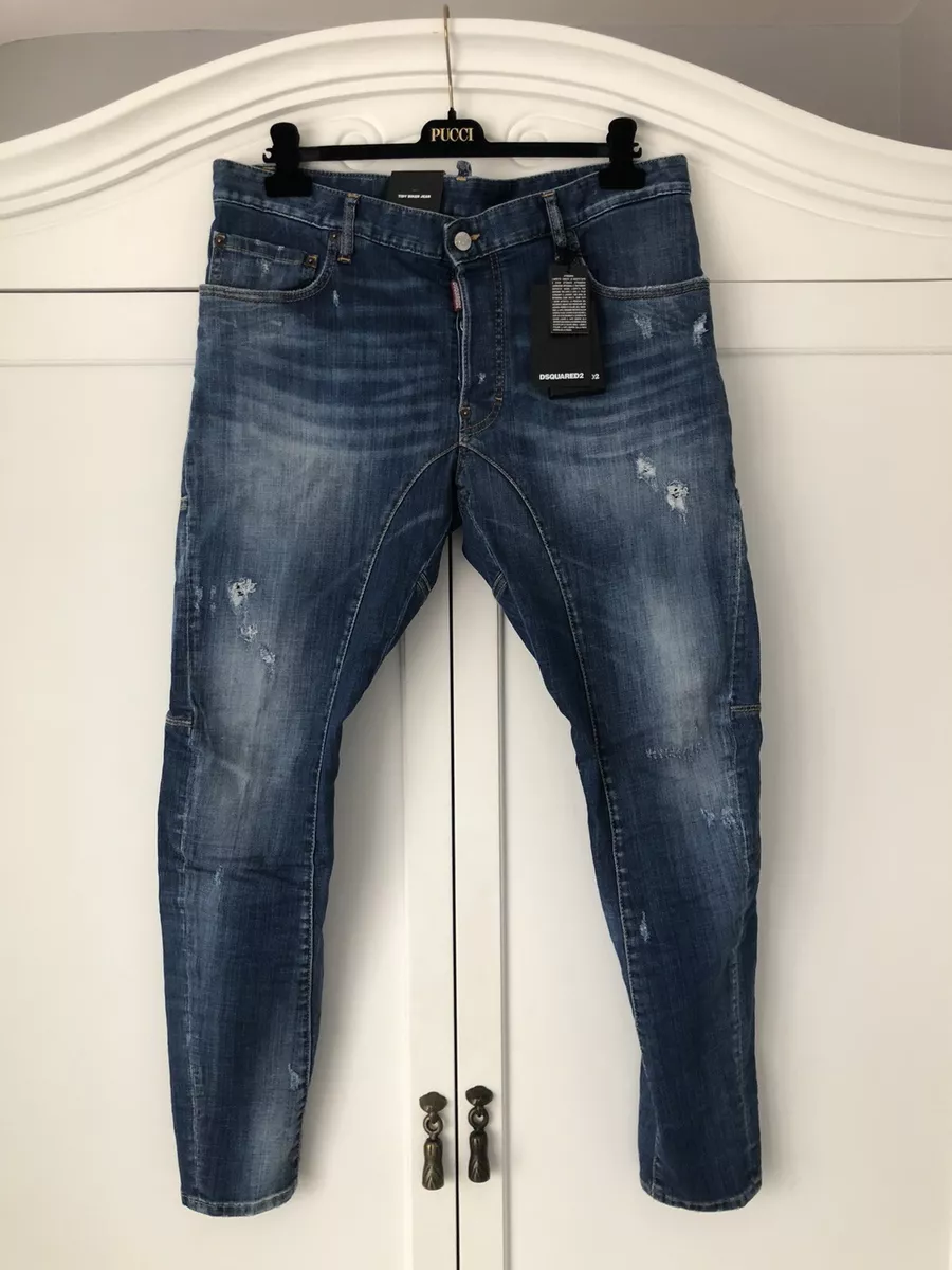 Dsquared2 “Tidy Biker” Blue Distressed Jeans - Made In Italy