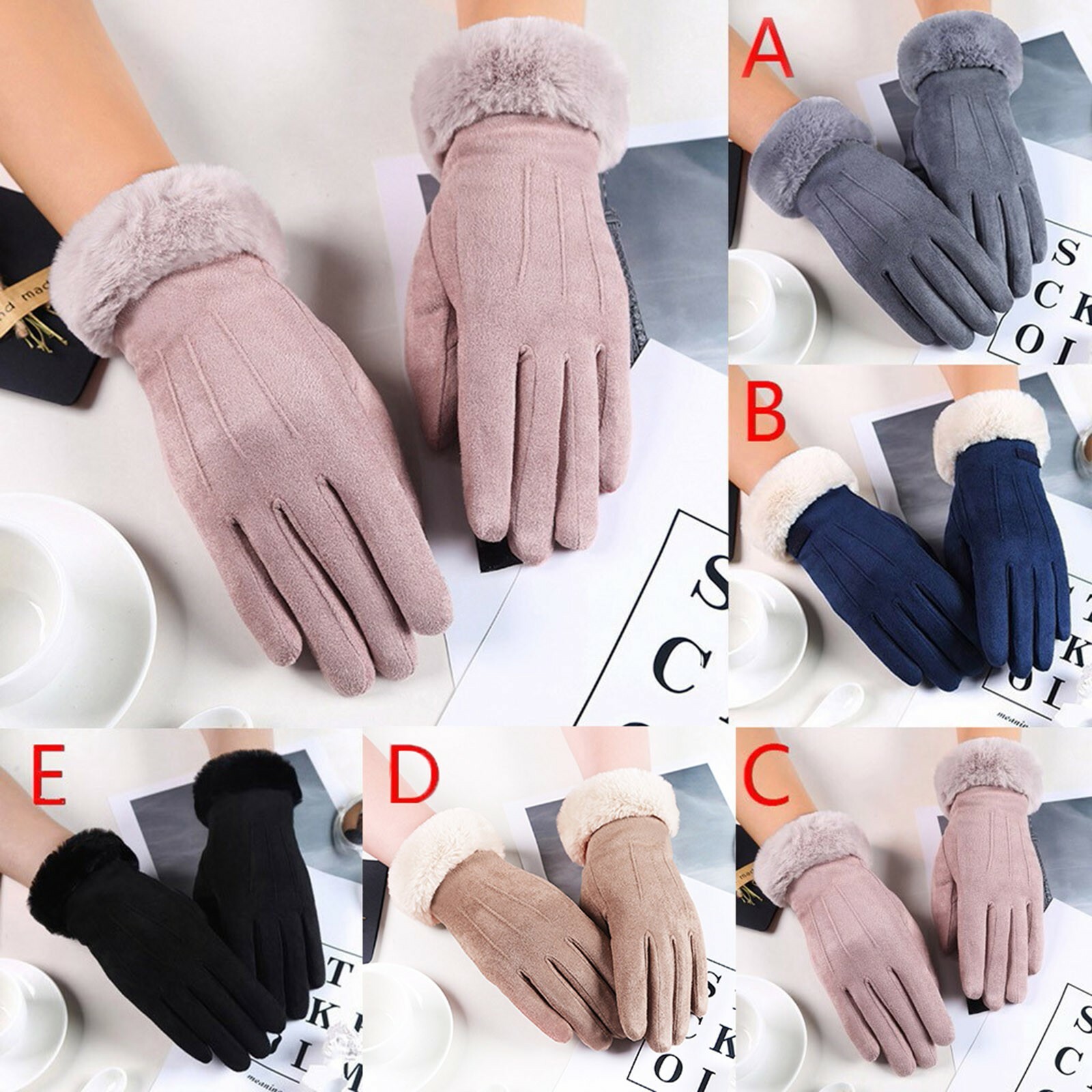 Winter Gloves Women Ladies Warm Thick Fleece Lined Thermal Mittens Windproof US