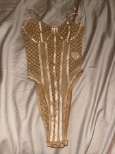 prettylittlething sheer tan bodysuit