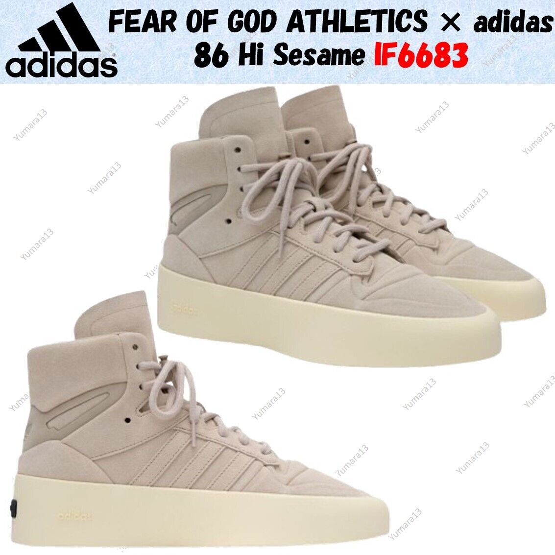 FEAR OF GOD ATHLETICS × adidas 86 Hi Sesame IF6683 Men's FEAR OF GOD ATHLETICS × adidas 86 Hi Sesame IF6683 Men's