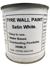 1 x 250 White Wall Tyre & Mud Flap Paint Classic Car Van Truck Hot Rod Whitewall