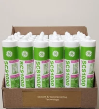 GE SCS1001 Contractor's Silicone, Clear, 10.1 Fl Oz, Removable nozzle, 24/case