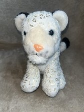 Wild Republic Foilkins White Snow Leopard Gold Spots Plush Stuffed Animal 10"