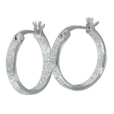 Sterling Silver 925 Hoop Earrings Inside Out CZ Earring Huggie Hoop Earrings E64