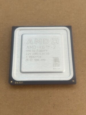 1 Stück Mikroprozessor - AMD-K6-2/366AFR - AMD - 366 MHz - 321-Pin PGA