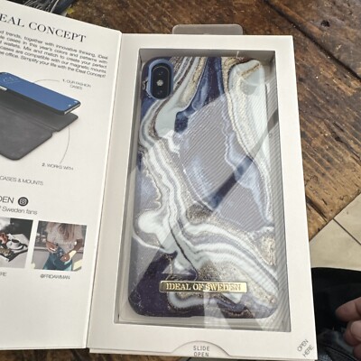 Apple iPhone XS Max Case Golden Indigo Marble Ideal Of Sweden