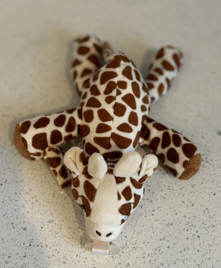 AVENT Pacifier Holder Giraffe Stuffed Animal Clip Lovey Snuggle 8” - Image 2 of 4