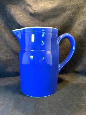 Vintage Digoin Grespots Blue Stoneware Pitcher Size 4 Made in