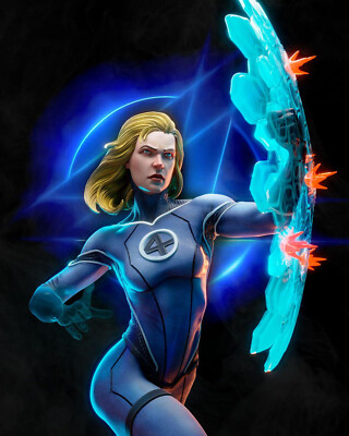 Invisible Woman 3D printed Figure, Marvel's Fantastic Four Heroine, Unpainted
