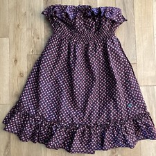 JACK WILLS 10 VINTAGE SILK STRAPLESS SUMMER SUN DRESS LINED FLORAL DITSY PRINT
