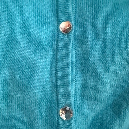 Maglione Ann Taylor manica 3/4 cashmere con bottoni blu taglia L - Foto 3 di 7