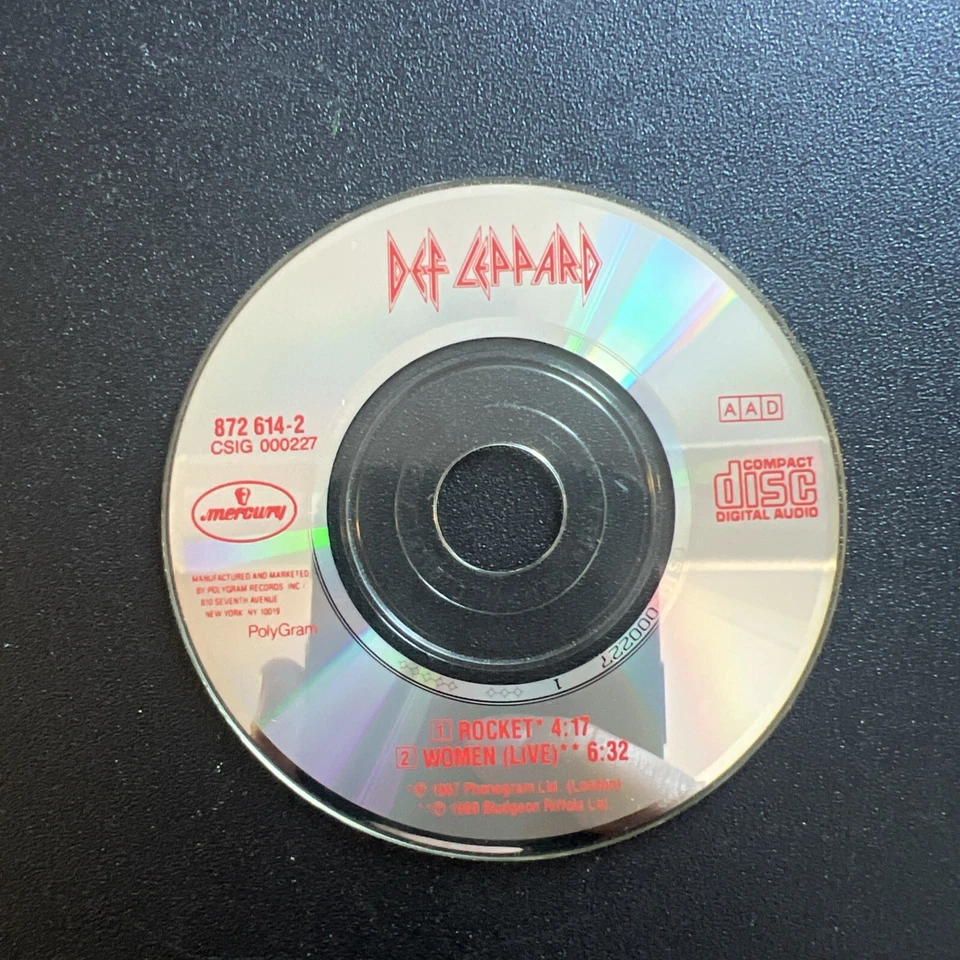 Def Leppard 3" inch Mini CD Single 1989 ROCKET WOMEN CD3 Tested Foto 4 de 4