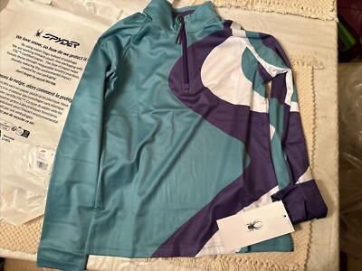 Spyder Girls Surface Half Zip Baselayer Sea Glass Size XL (16/18 Girls)  BNWT FS