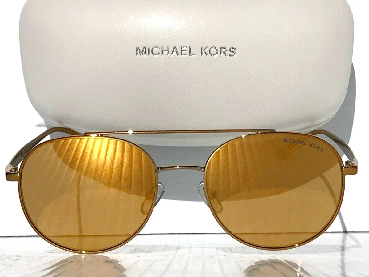 NEW Michael Kors GOLD 53mm Aviator POLARIZED Gold Lens Women s Sunglass MK1021