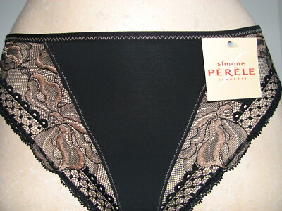  Simone Perele Slip 36/38 FR1/EUR1/INT1/IT2 NEU REF113720 schwarz gold