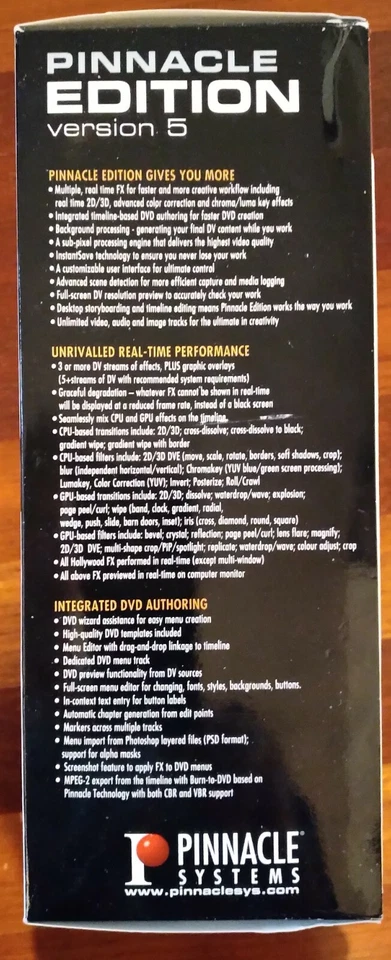 Pinnacle Edition Version 5, Pro Video Editing/DVD Authoring SW w/ Firewire Card - Image 4 of 4