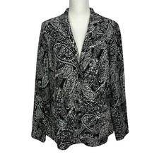 Chico  s Travelers Women  s Lightweight Career Blazer Sz 2 L 12 Multi Color