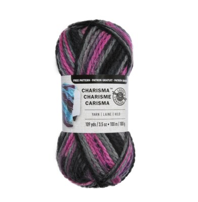 Loops & Threads Charisma Variegated Yarn, Black Raspberry, 3.5 Oz.,109 Yds.