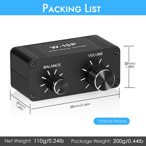 Passive Stereo Preamp HiFi Lossless Speakers Volume Controller for Amplifier - 第 7/9 張圖片
