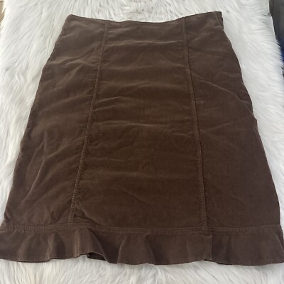 Fresh Produce womens brown corduroy skirt XL side zip cotton