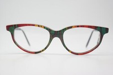 Glasses Gold  Wood 1.714.0011 Multicolored Blue Gold Oval Eyeglass Frame New