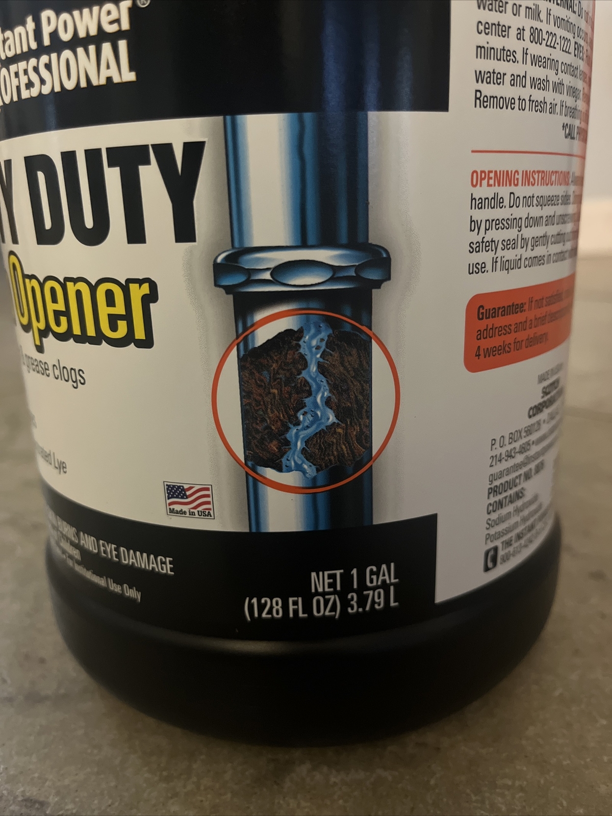 Instant Power Professional Heavy Duty Drain Opener 2 Pack, 1 Gallon