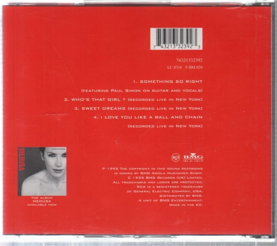 Annie Lennox Featuring Paul Simon Something So Right CD Europe Rca 1995 - Image 2 of 2