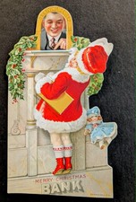 Vintage 1920s Dennison Die-Cut Merry Christma...