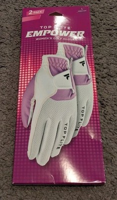 Top Flite Empower 2 Pack Women's Golf Glove for Right Hand Large