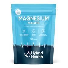 Hybrid Health Magnesium Malate 1500mg Supplement - 180 Vegan Capsules 0.04 per thousand milligrams