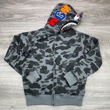 A Bathing Ape BAPE ABC Shark Hoodie Womens Medium Gray CAMO Authentic Y2K Street