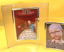 Set of 2 Beveled Clear Cut Glass Curved Picture Frame Silver Accents