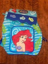 Disney The Little Mermaid Small Vintage Vinyl Drawstring Backpack Purse 1990s