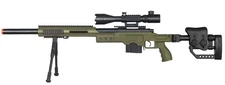 WELL MB4410GAB2 Bolt Action Airsoft Rifle with Illuminated Scope & Bi-Pod