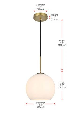 Elegant Lighting LD2213 Baxter 10"W Pendant - White - Picture 3 of 9