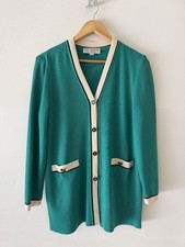 St.John Collection by Marie Gray Cardigan Sweater Womens 6 Green Button Front