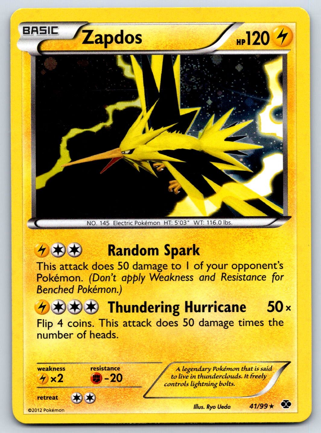 Zapdos (Cosmos Holo) Next Destinies 41/99 Rare Pokemon Card LP