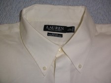 Lauren Ralph Lauren White Slim Fit Non-Iron Stretch Dress Shirt 17.5 X 34/35